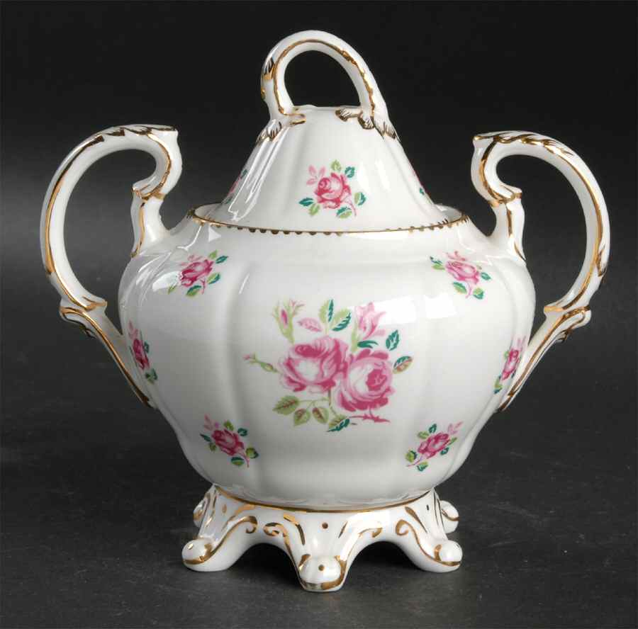 Tudor Rose Sugar Bowl & Lid by Royal Stafford-1