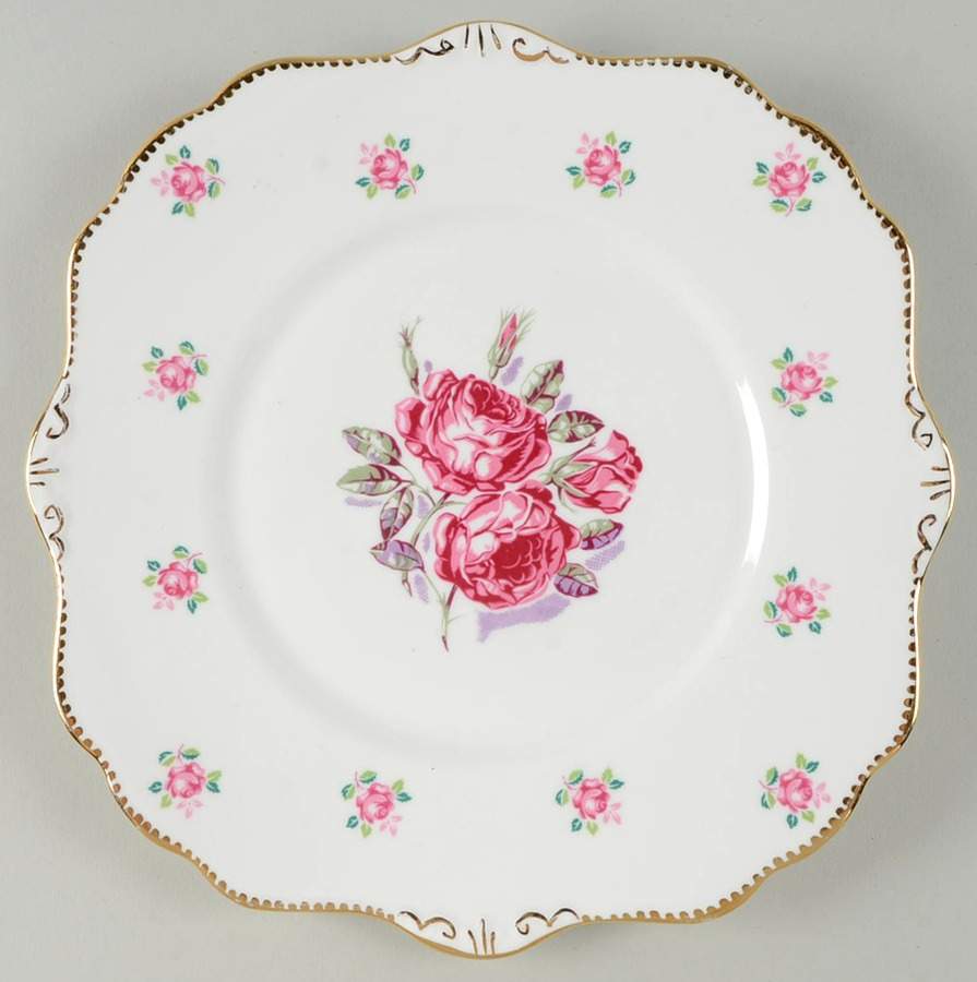 Tudor Rose Square Cake Plate by Royal Stafford-1