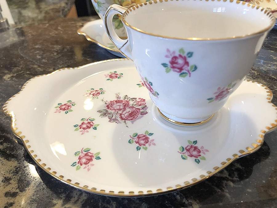Tudor Rose Snack Plate & Cup Set by Royal Stafford-1