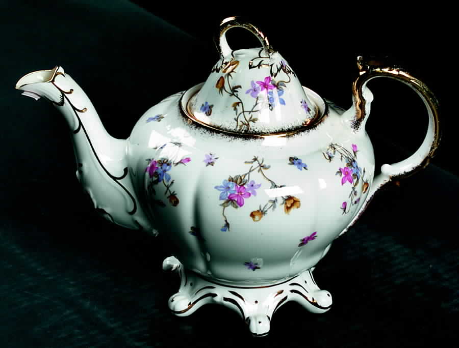 Violets Pompadour Teapot & Lid by Royal Stafford-1