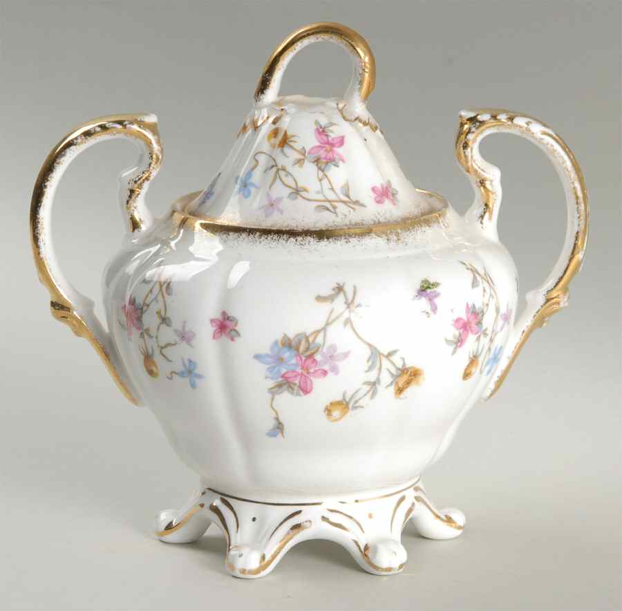 Violets Pompadour Sugar Bowl & Lid by Royal Stafford-1