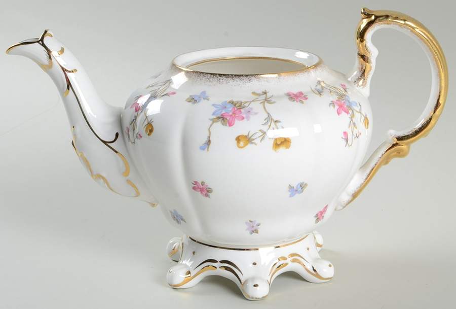 Violets Pompadour Teapot No Lid by Royal Stafford-1