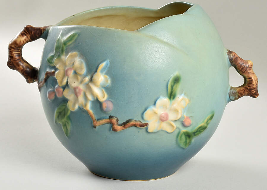 Apple Blossom Blue 6" Rose Bowl by Roseville-1