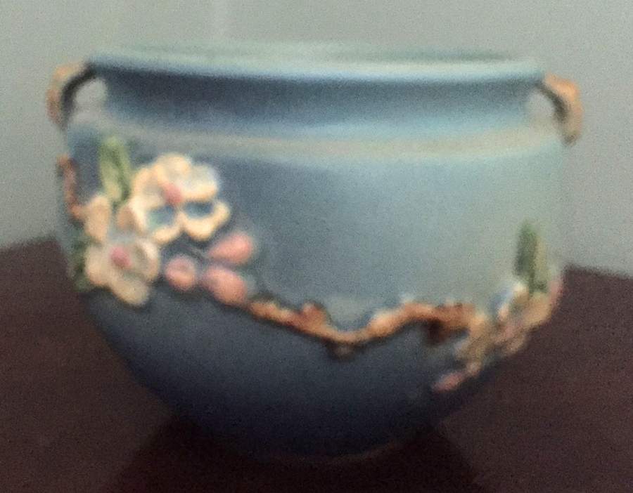 Apple Blossom Blue 4" Jardiniere by Roseville-1