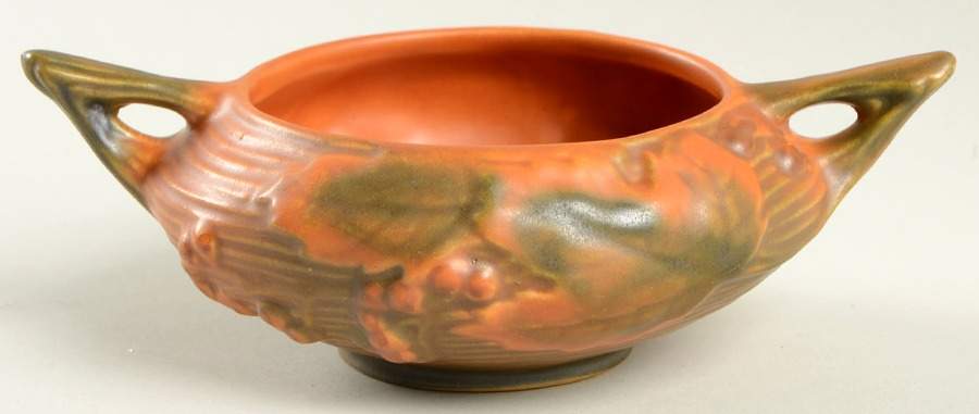 Bushberry (Terra Cotta Background) Open Sugar Bowl by Roseville-1