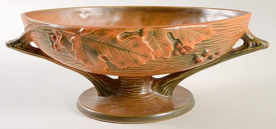 Bushberry (Terra Cotta Background) Tall Comport by Roseville-1