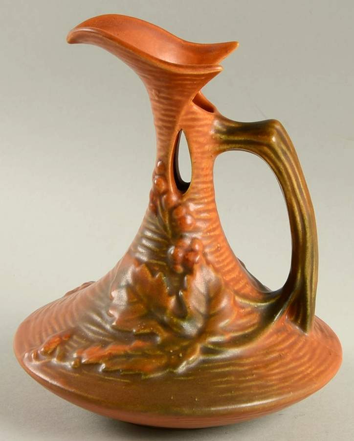 Bushberry (Terra Cotta Background) 6" Ewer by Roseville-1