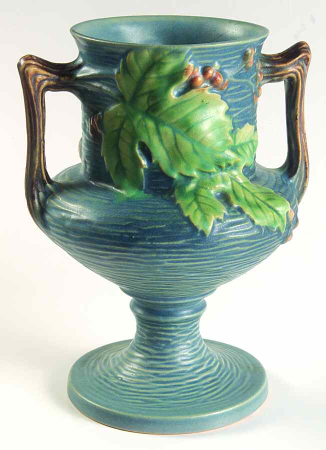 Bushberry (Blue Background) 8" Footed Vase by Roseville-1