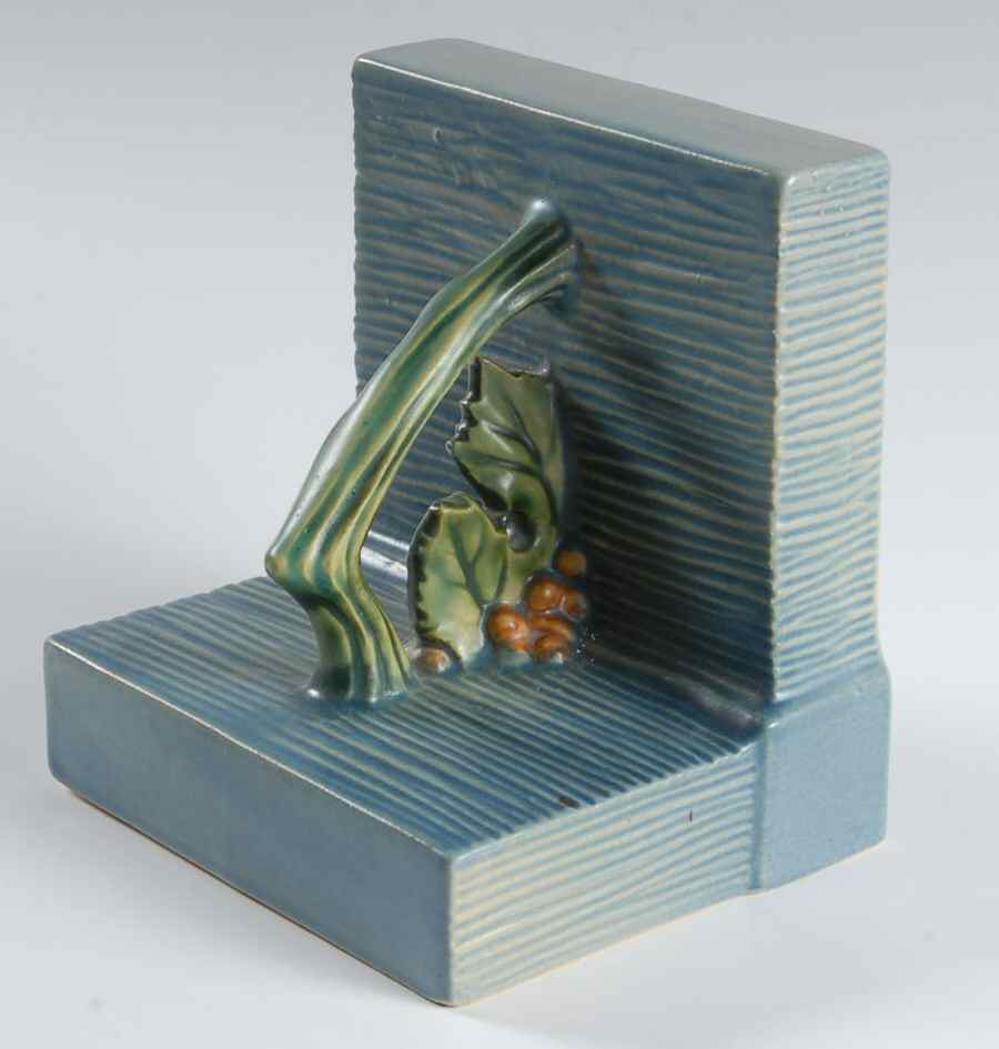 Bushberry (Blue Background) Single China Bookend by Roseville-1