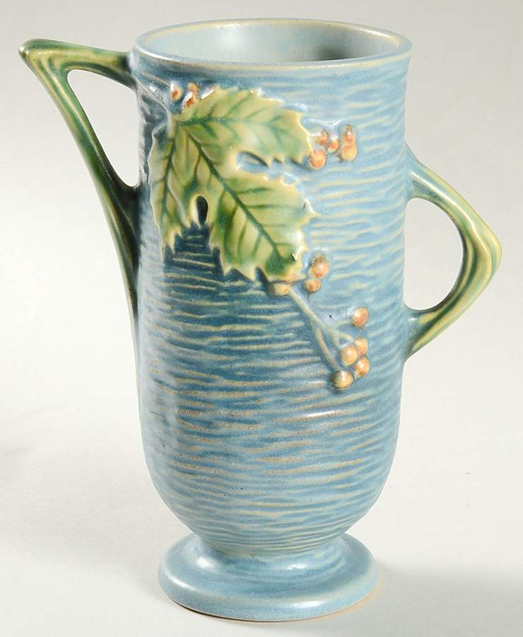 Bushberry (Blue Background) 6" Handled Vase by Roseville-1