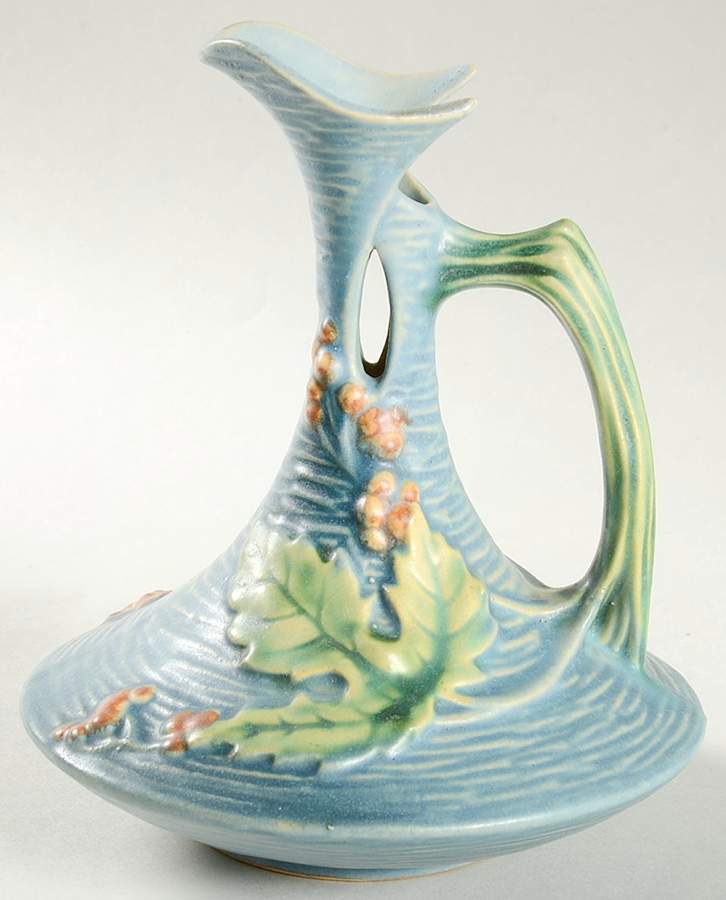 Bushberry (Blue Background) 6" Ewer by Roseville-1