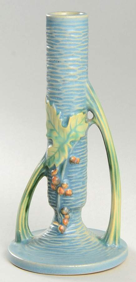 Bushberry (Blue Background) 7" Bud Vase by Roseville-1