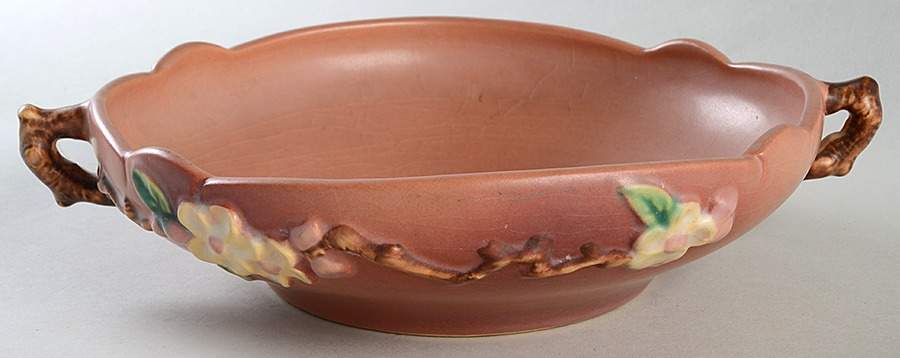 Apple Blossom Pink Round Handled Bowl by Roseville-1