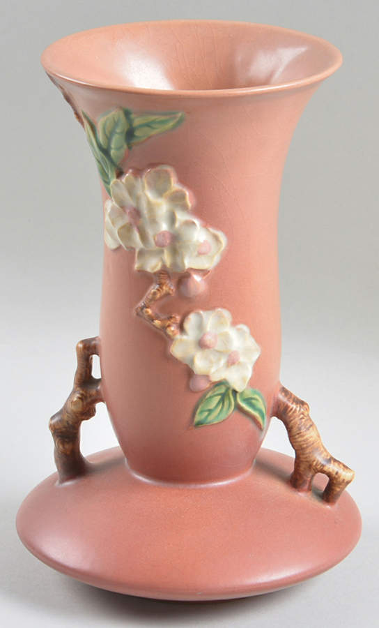 Apple Blossom Pink 10" Flared Vase by Roseville-1