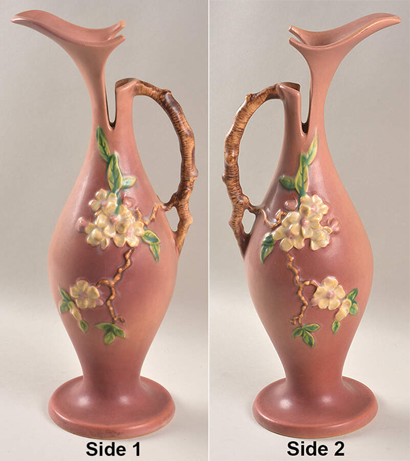Apple Blossom Pink 15" Ewer by Roseville-1