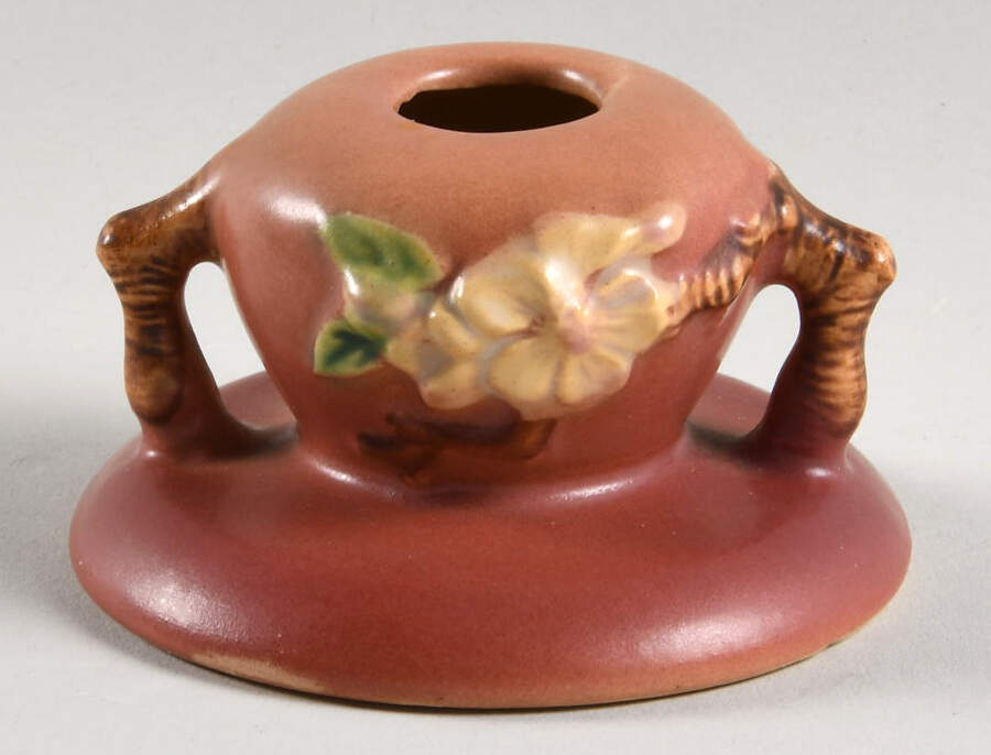 Apple Blossom Pink 2" Candlestick by Roseville-1