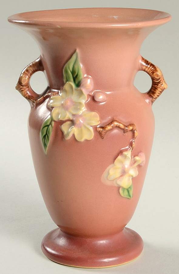 Apple Blossom Pink 8" Flared Vase by Roseville-1