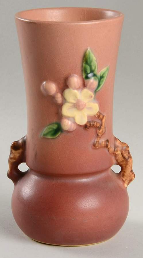 Apple Blossom Pink 6" Handled Vase by Roseville-1