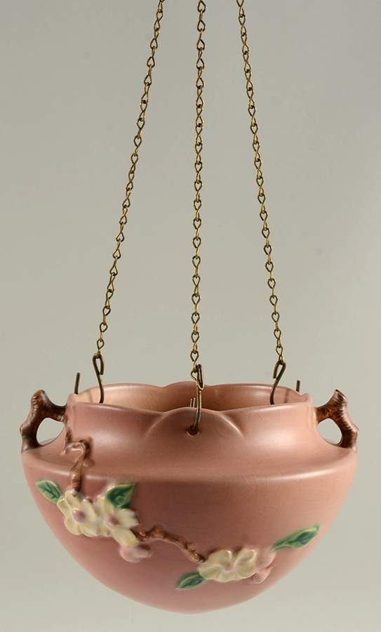 Apple Blossom Pink 5" Hanging Planter by Roseville-1