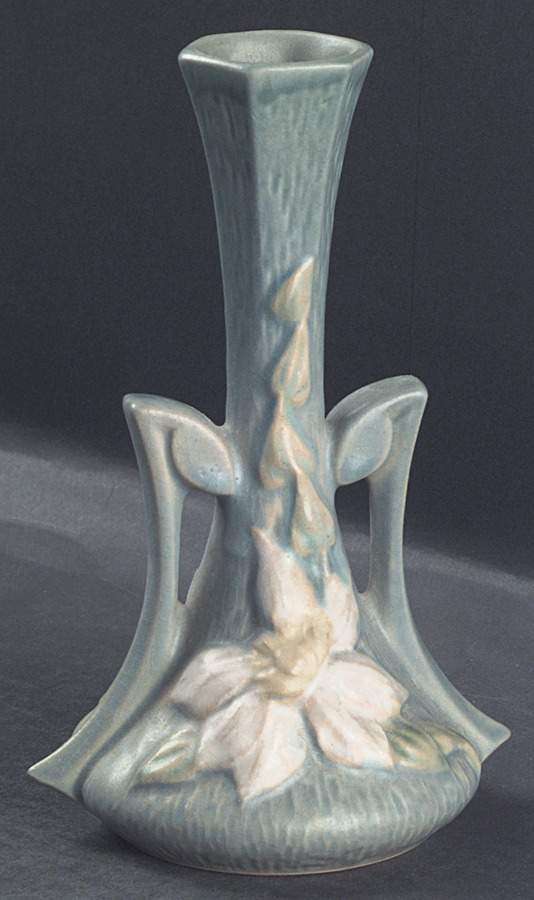 Clematis Ciel Blue 7" Bud Vase by Roseville-1