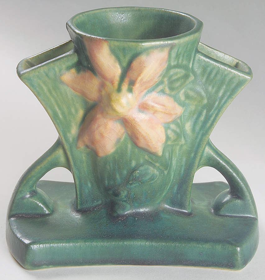 Clematis Forest Green 5" Vase by Roseville-1