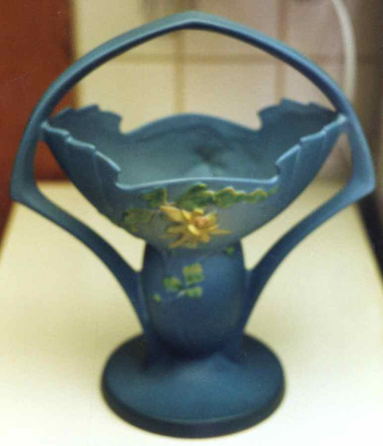 Columbine Blue 12" Handled Basket by Roseville-1