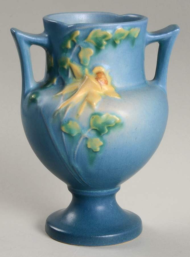 Columbine Blue 6" Footed Vase by Roseville-1