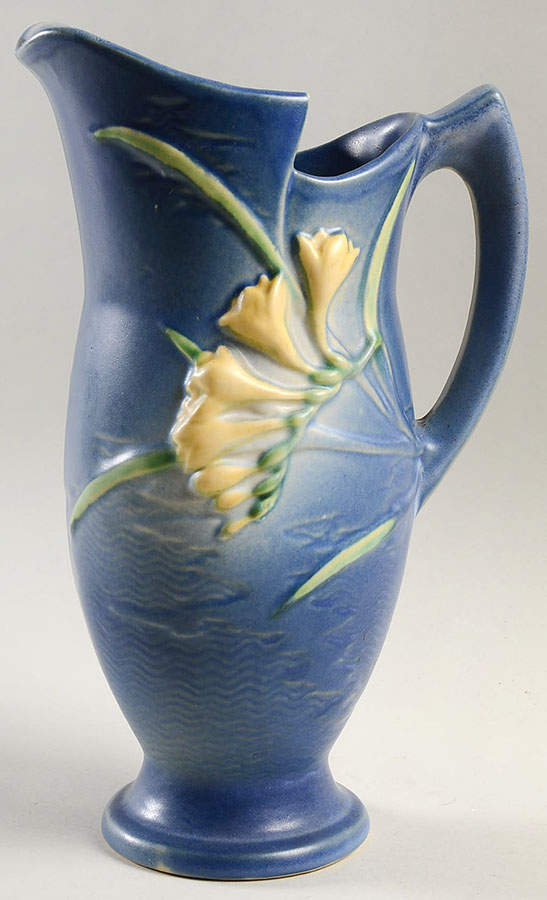 Freesia Delft Blue 10" Ewer by Roseville-1