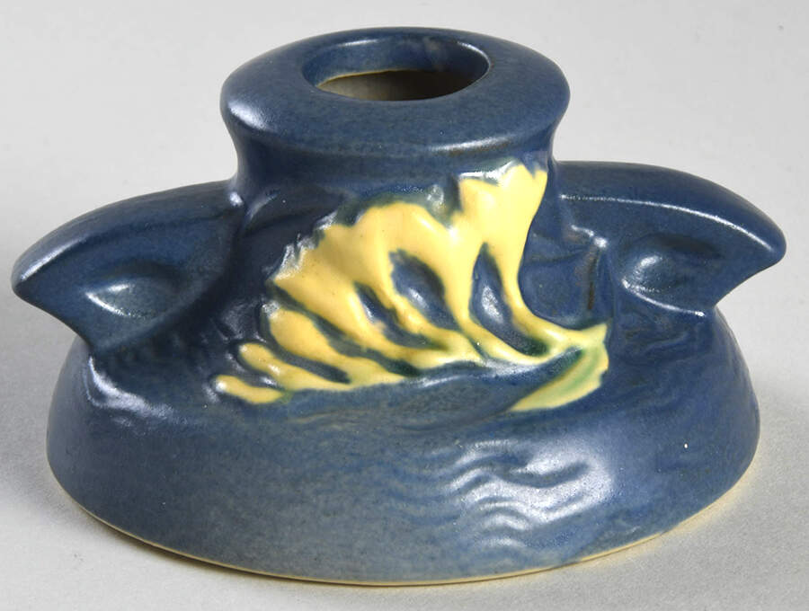Freesia Delft Blue 2" Candlestick by Roseville-1