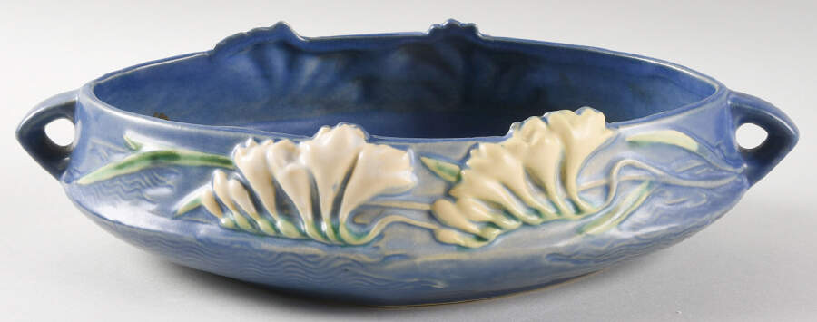 Freesia Delft Blue 10" Centerpiece/Console Bowl by Roseville-1