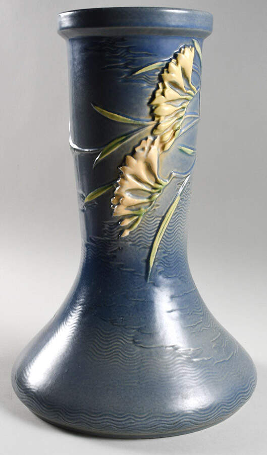 Freesia Delft Blue Stand for 8" Jardiniere by Roseville-1