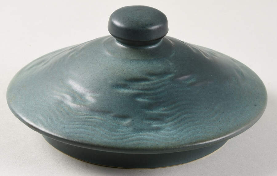 Freesia Green Lid for Cookie Jar by Roseville-1