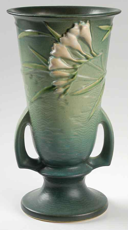 Freesia Green 10" Footed Vase by Roseville-1