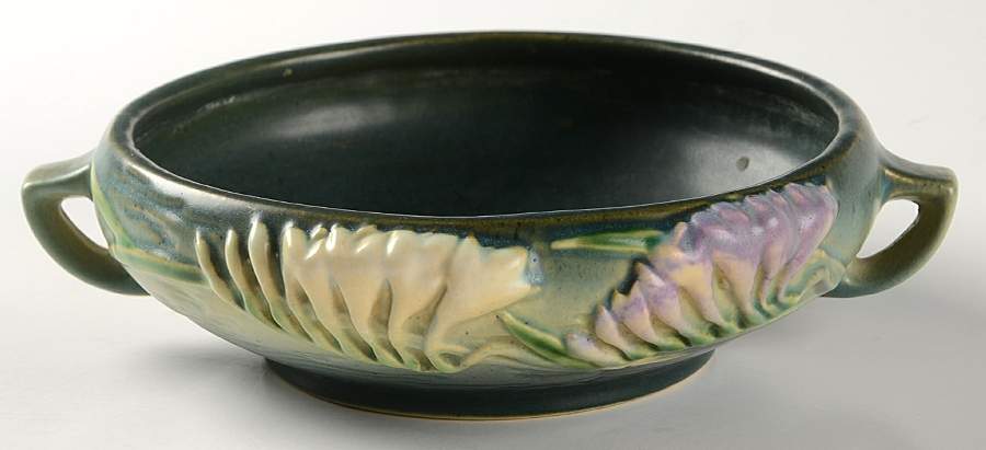 Freesia Green 6" Round Handled Bowl by Roseville-1