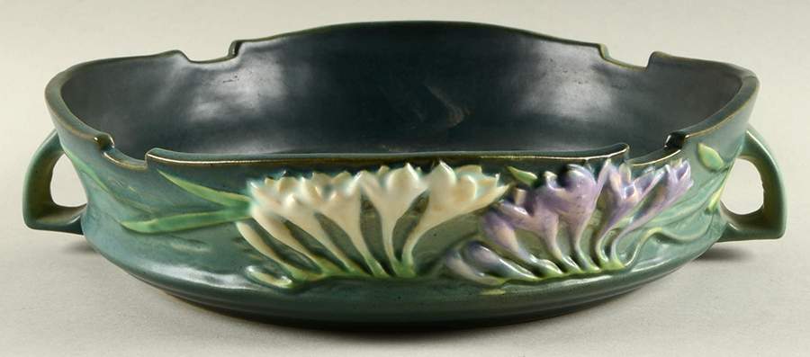 Freesia Green 10" Round Handled Bowl by Roseville-1