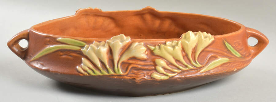 Freesia Tangerine 10" Centerpiece/Console Bowl by Roseville-1