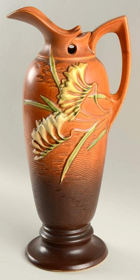 Freesia Tangerine 15" Ewer by Roseville-1