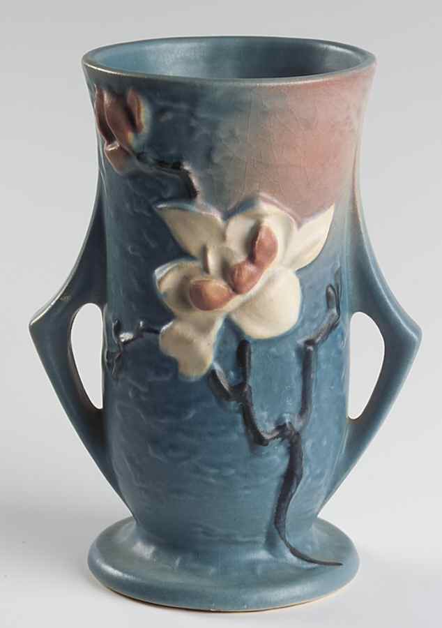 Magnolia Blue 7" Footed Vase by Roseville-1