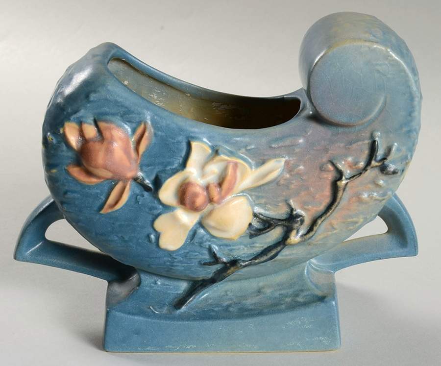 Magnolia Blue 6" Fan Vase by Roseville-1