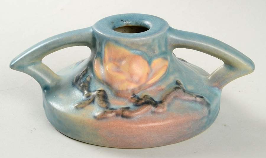 Magnolia Blue 2" Candlestick by Roseville-1