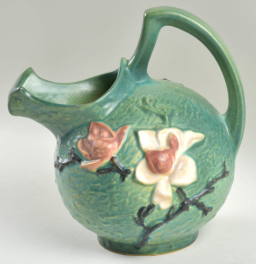 Magnolia Green Ice Lipped Pitcher by Roseville-1