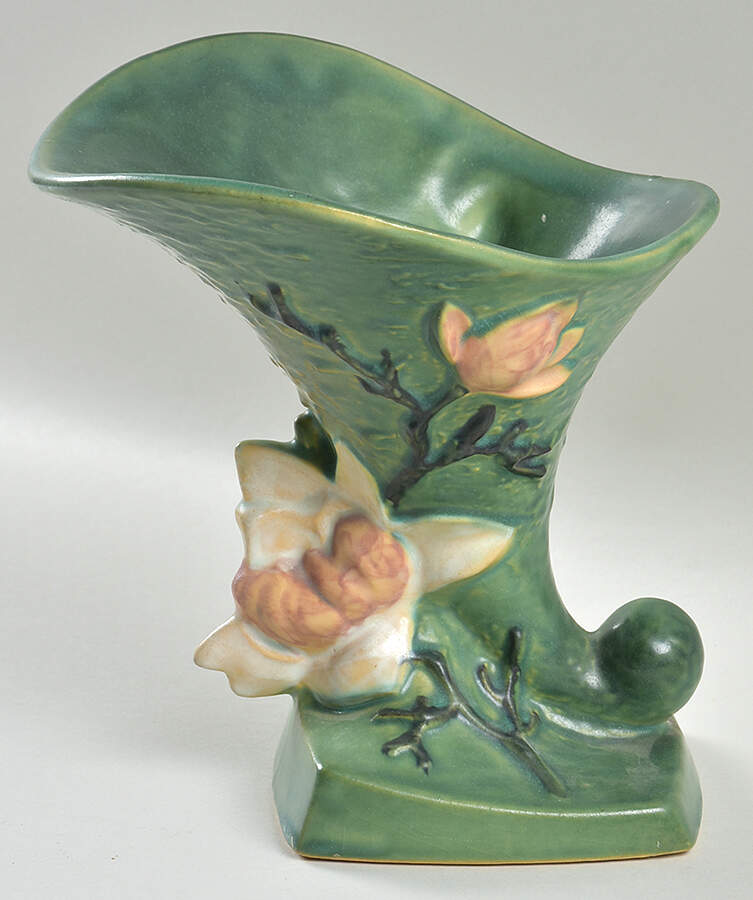 Magnolia Green 8" Cornucopia by Roseville-1