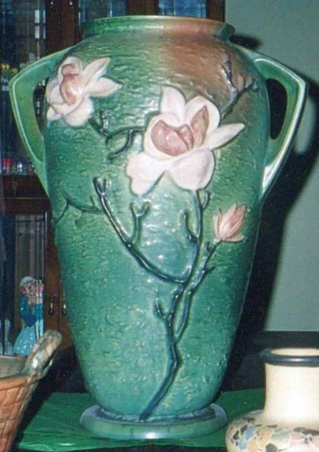 Magnolia Green 18" Handled Floor Vase by Roseville-1