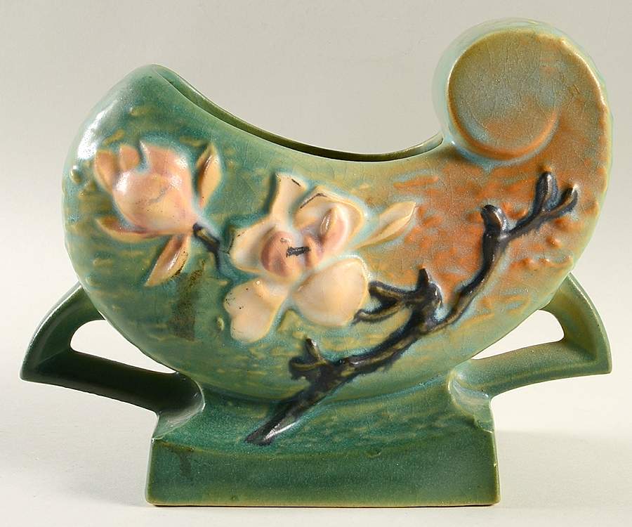 Magnolia Green 6" Fan Vase by Roseville-1