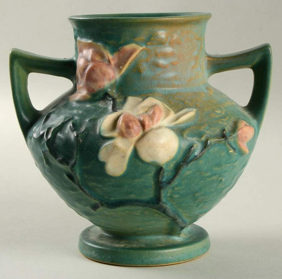Magnolia Green 6" Handled Vase by Roseville-1