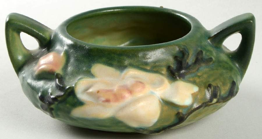 Magnolia Green Open Sugar Bowl by Roseville-1