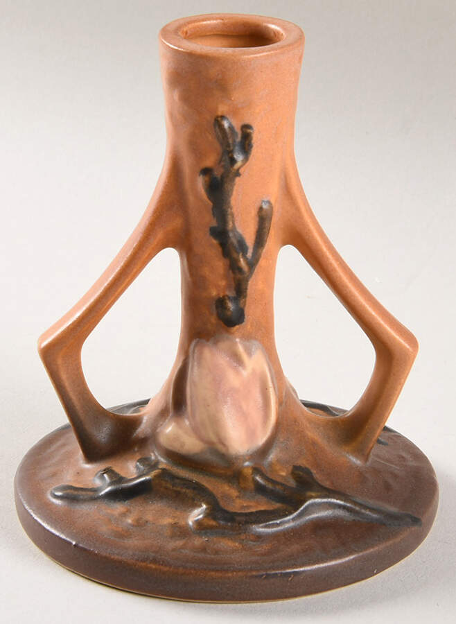 Magnolia Terra Cotta Small Candlestick by Roseville-1
