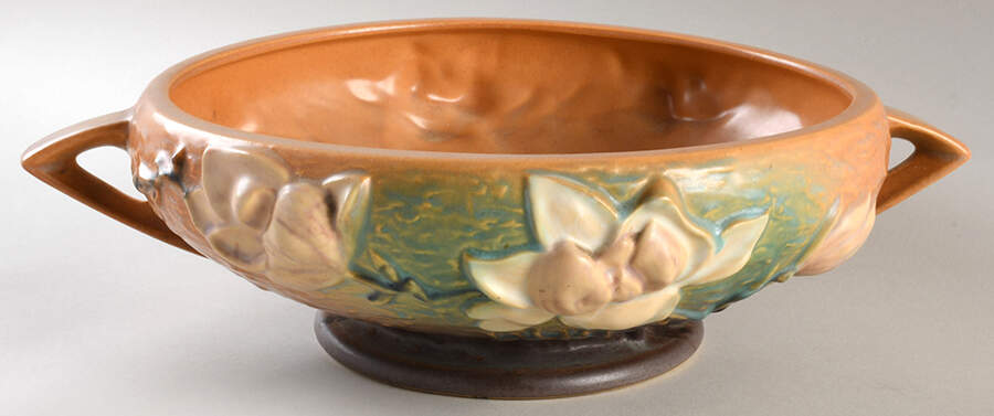 Magnolia Terra Cotta Low Compote by Roseville-1