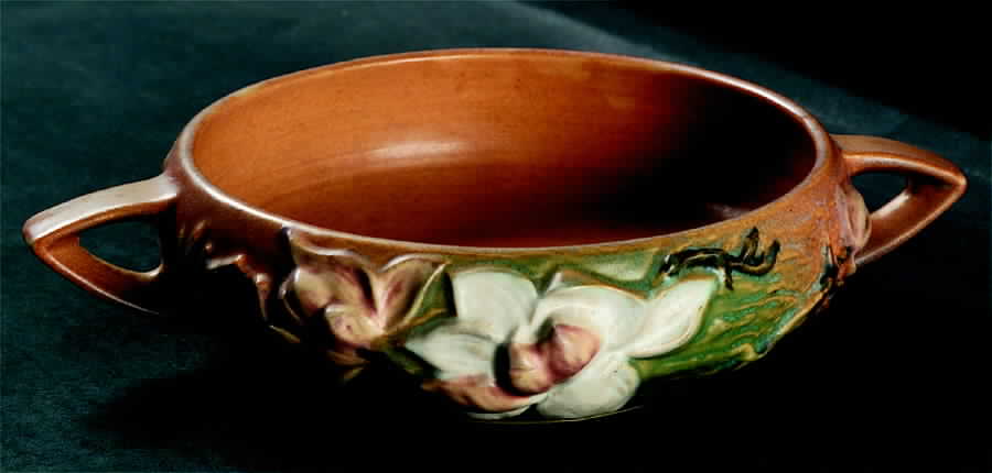 Magnolia Terra Cotta 6" Round Handled Bowl by Roseville-1