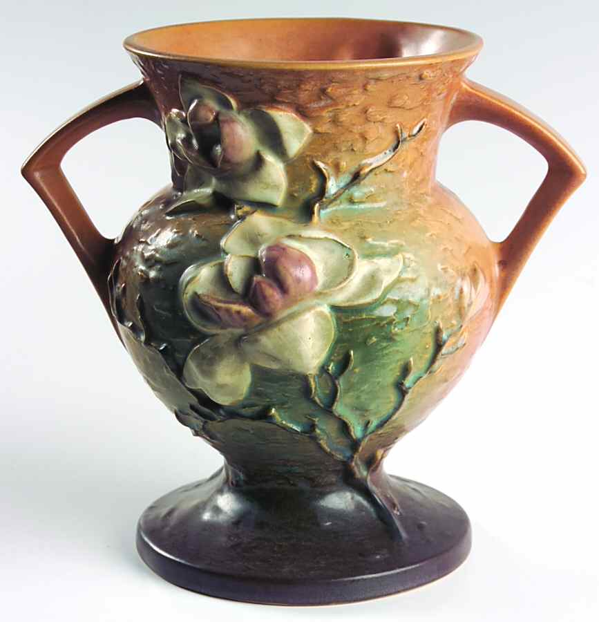 Magnolia Terra Cotta 8" Footed Vase by Roseville-1